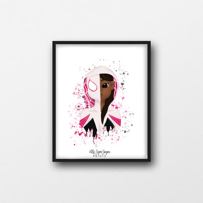 Transform your child's space with our captivating Printable Art inspired by Gwen Stacy—an illustration designed to inspire young minds to believe in their limitless potential. This artwork is a celebration of bravery, individuality, and the strength to be anything one dreams. Black Art